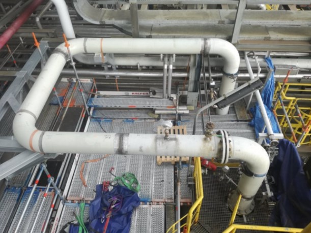 Elimination of vibrations of piping system in propylene shaft compression system