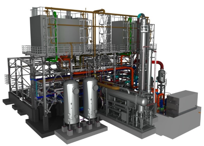 CO2 Liquefaction plant - 3D model